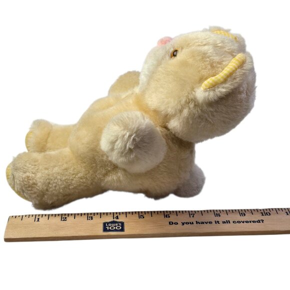 Vintage Hallmark Teddy Bear Bank Yellow Plush Gingham 1982 Baby Nursery Decor - Picture 8 of 12